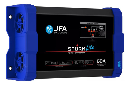 Fonte Carregador De Bateria Jfa 60a Lite Storm Slim Bivolt