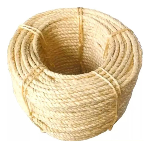 Corda Sisal Natural Resistente Acabamento Fino 14mm 30 Mts