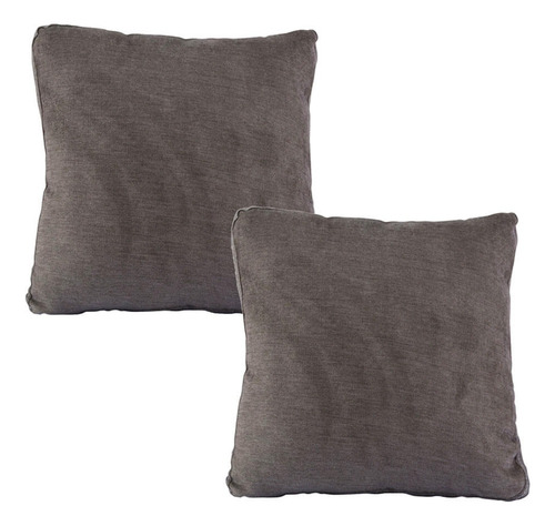 Set De 2 Cojines Cuad Gdes Dicasa Bless Zita Gris Oscuro