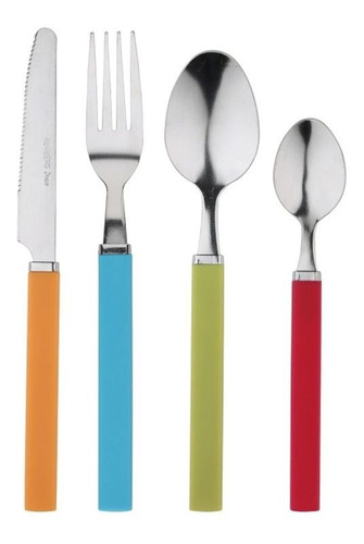 Set Cuberteria 24 Pzs Acero Inox Funny Colors Rb - Bergner