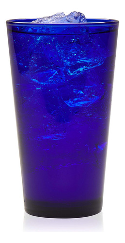 Libbey Juego De 8 Vasos De Vidrio Azul Cobalto, Diseño Clási