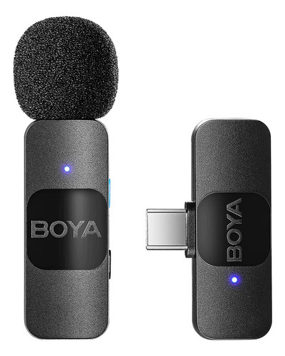 Microfone Sem Fio Boya By-v10 Usb C Lapela P/ Android + Bag