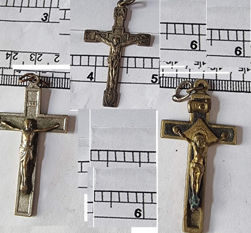Antiguo Crucifijo De Metal Cruz Cristiano Precio Por Los 3
