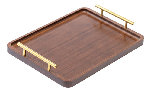 Para Bandeja Decorativa De Madera Para Servir Con Asas,