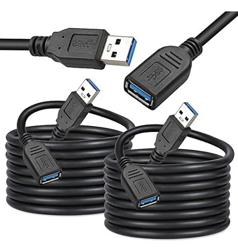 Saitech It Paquete De 2 Cables De Extension Usb 3.0 Macho A