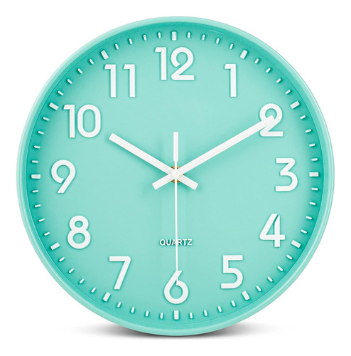Bernhard Products Seafoam Green Wall Clock 10 Inch, Silent N