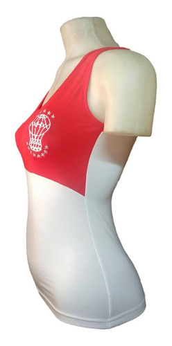 Imagen 5 de 7 de Musculosa Huracán Modal Blanca Bic Globomanía Rojo/blanco