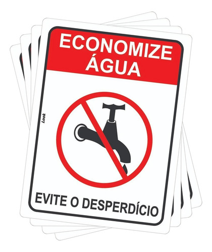 Kit C\ 6 Cartão Atenção Economize Agua Evite Desperdício Ps