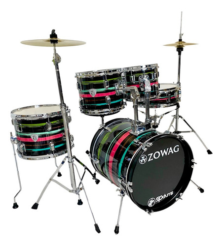 Bateria Compacta Zowag Z1 Juvenil Bumbo 16 Polegadas Cor Black Funny
