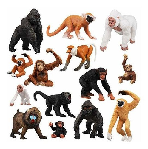 Toymany 14 Piezas De Varios Monos Y Gorilas, Juego De Figura