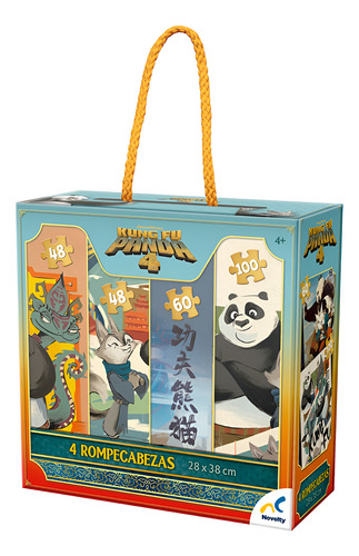 4 Rompecabezas En 1 Kung Fu Panda Juego Progresivo
