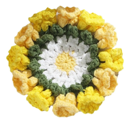 Posavasos Tejidos A Mano De Crochet Linda De Aislamiento