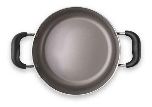Cacerola Brinox antiadherente de aluminio con azafrán, 24 cm, color champán, color gris