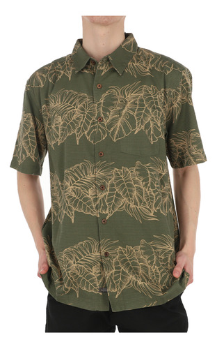 Camisa  Quiksilver Palm Bands Hombre Clover Throwback