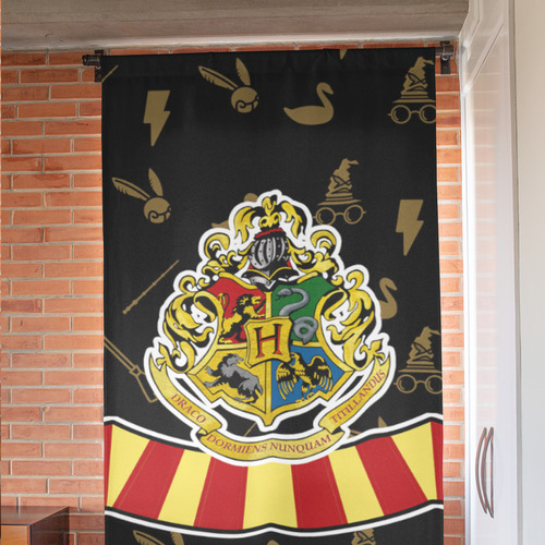 Cortina 2x1,45m Harry Potter Preto Decoração Potterheads