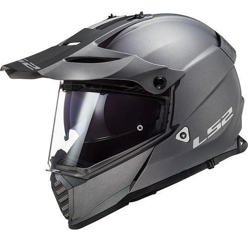 Casco Cross City Ls2 Pioneer Evo Solid Titanium Mx436 Gris Solido Xl