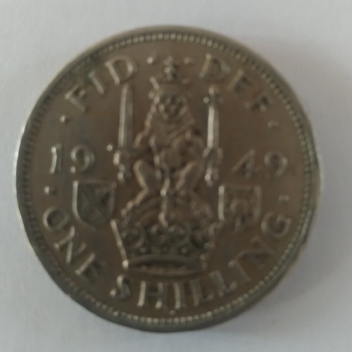 Moneda Inglaterra One Shelling Año 1949 Usada .
