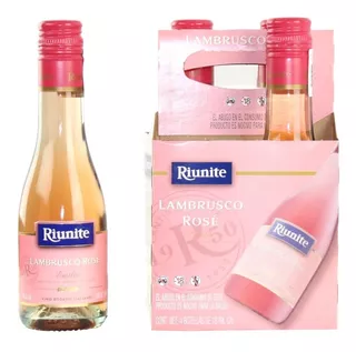 Vino Rosado Riunite Lambrusco 4 Pzas De 187 Ml C/u D21