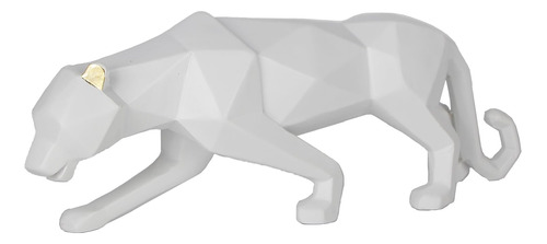 Escultura De Pantera Geométrica Blanca Para Decoración Del H