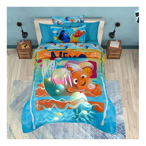 Set De Edredón Matrimonial Disney Nemo Azul Nemo