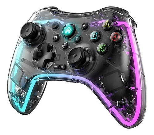 Control Gamer Inalámbrico Rgb Gamepad Futurista Lh-3