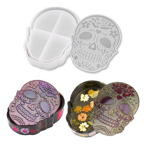 Molde Resin Silicona Para Joyero Caja Almacenaje Calavera