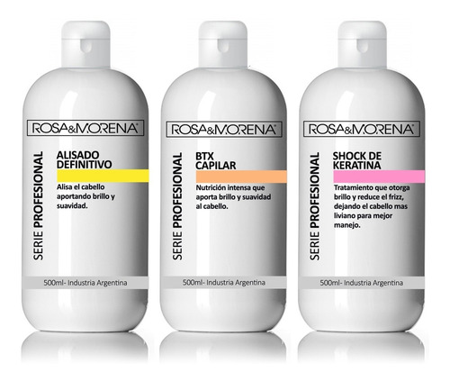 Alisado Definitivo Btox Keratina Rosa & Morena X 3 Kits