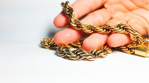Cordão De 18k Inoxidável Banhada A Ouro