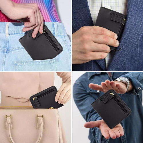 Cartera Mujer Pequeño Con Rfid Bloquea, Mini Monedero Jr