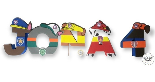 Letras 3d Patrulla Canina Paw Patrol