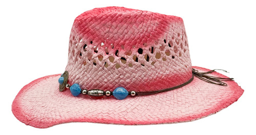 Sombrero Vaquero De Paja Para Beach - Ala Ancha Para Fiesta