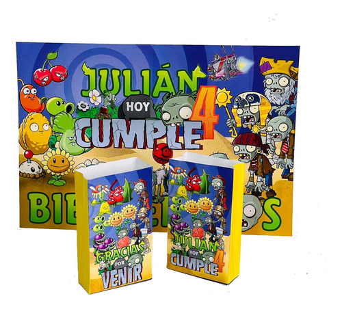 Bolsas Golosineras Personalizadas X 10 Plantas Vs Zombies