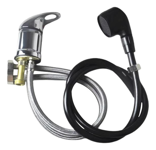 Grifo De Champú Para Salón, Cabezal De 80cmcon Tubo Negro