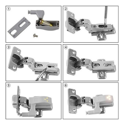 20pcs Bisagra De Gabinete Led Sensor Luz Hogar Cocina Armari