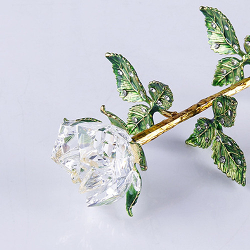 Adorno De Flor De Rosa De Cristal Regalos Centro De Claro