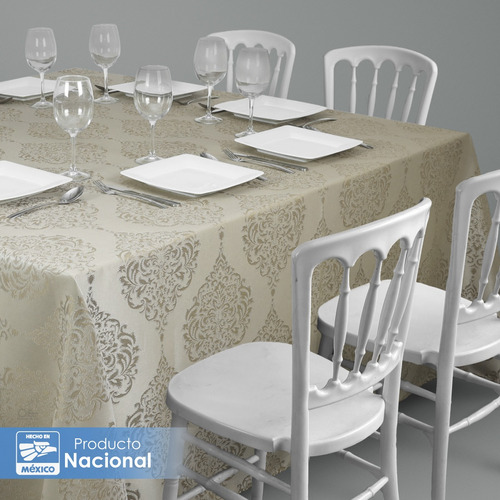 Mantel Imperial Y Redondo Fiestas Eventos 290cm Beige 181 Cuadrado