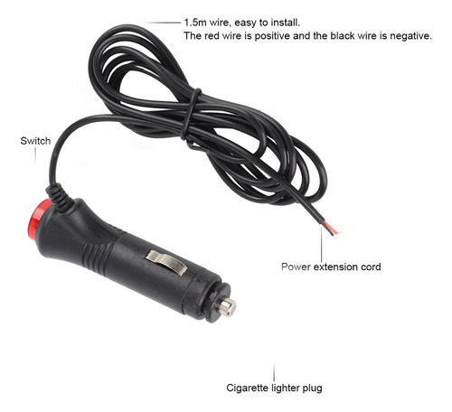 1,5m Enchufe Encendedor Cigarrillos Para Automóviles 12v 24v