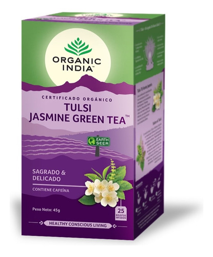 Te Organico Tulsi Jasmine Green Organic India. 25b Agronewen