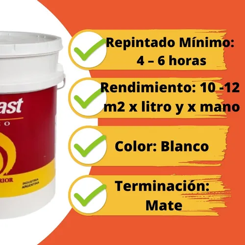 Latex Acrilico Duraplast Interior Exterior Blanco Mate 10 Lt