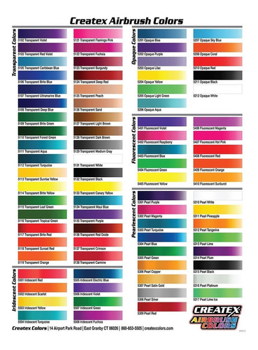 Pintura Para Aerografo Createx Colors Primarios 6/50ml