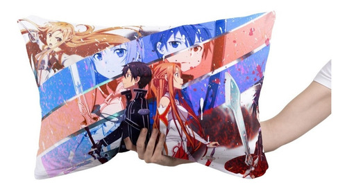 Cojin Almohada Asuna Yuuki Kirito Franjas Anime Diseño Arte Diseño De La Tela Lisa