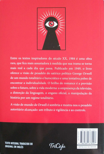 Imagem 2 de 2 de Livro 1984 George Orwell Big Brother, O Grande Irmão Tricaju