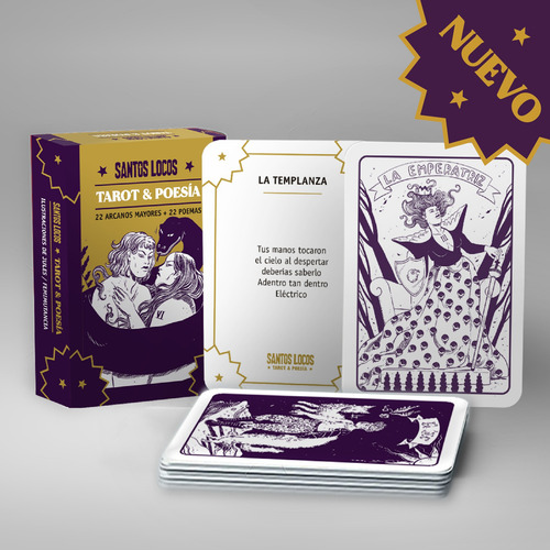 Tarot & Poesía Mazo Violeta: 22 Arcanos Mayores + 22 Poemas, De Vv. Aa. Es Varios. N/a, Vol. Volumen Unico. Editorial Santos Locos, Tapa Blanda, Edición 1 En Español