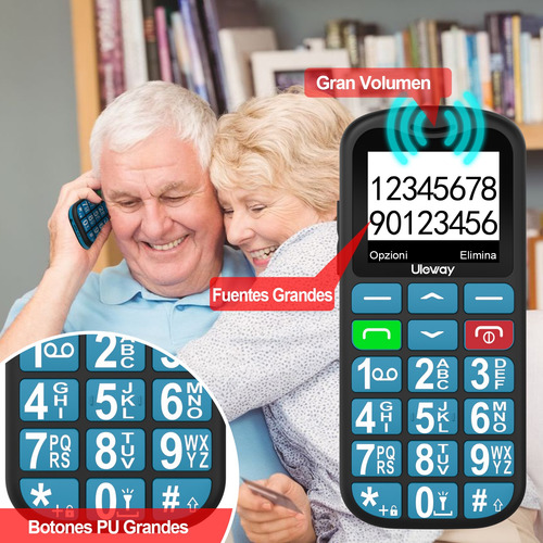 Celular 4g Para Personas Mayores Uleway Con Base De Carga ! Azul