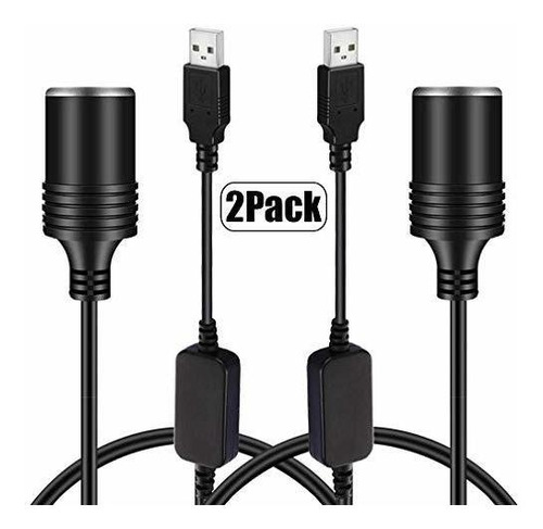 Adaptador De 2 Paquetes De Usb A 12 V Dc - Usb A Macho A 12 