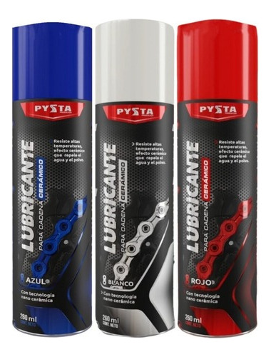 Lubricante Ceramico Cadenas Duradero X 3 Colores