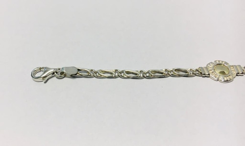 Imagen 3 de 3 de Pulsera C/ Flores En Plata Y Oro