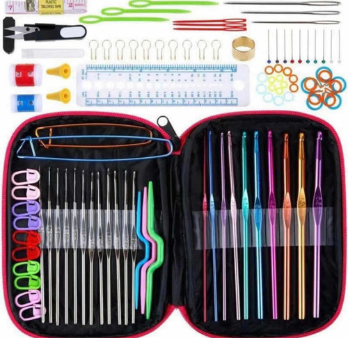 Set Crochet 100 Piezas Accesorios Ganchillocon Estuche