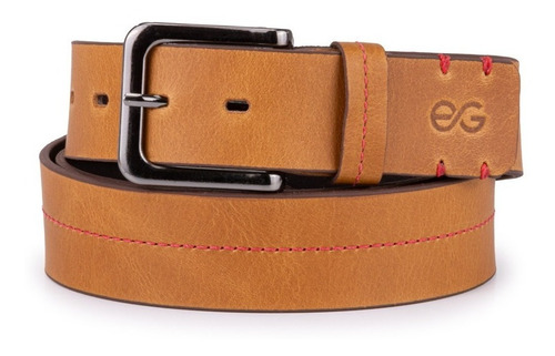 Cinto Masculino Largo Em Couro 100% Legítimo Natural 4cm Cor Marrom-claro Tamanho P (serve calça 36-40)