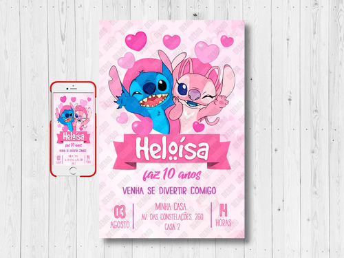 Convite Digital Aniversário Lilo Stitch